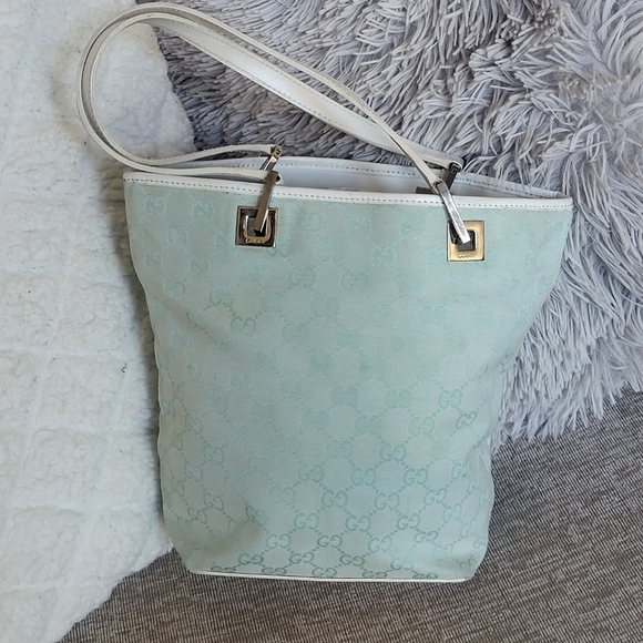 Gucci Monogram Guccissima Baby Blue Canvas Tote..Authentic!! - Picture 2 of 11